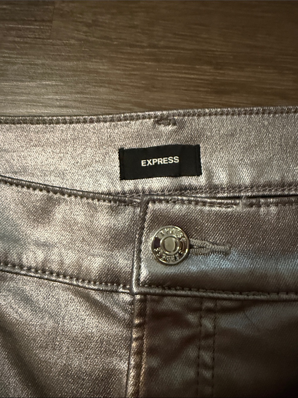 Express Metallic Silver Coated Jeans - Picture 6 of 8